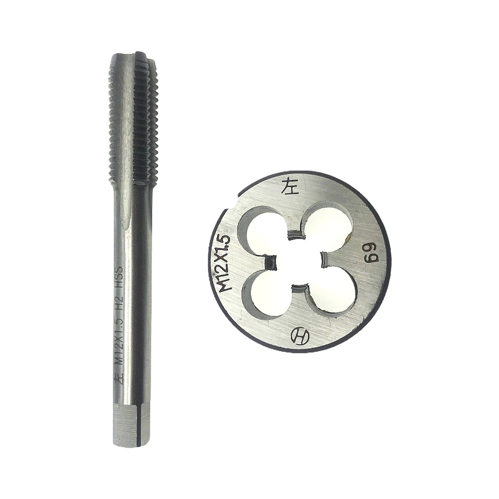 HSS M12 x1.5mm Tap & M12 x 1.5mm Die Metric Thread Left Hand High Speed Steel