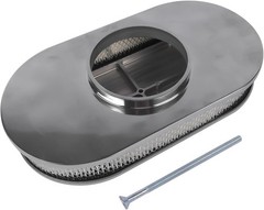15″ Oval Full Finned Polished Aluminum Air Cleaner Filter Fits for Chevy SBC