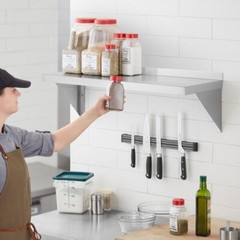 12″W x 36″L Stainless Steel Commercial Kitchen Overshelf Solid Wall Mount Shelf