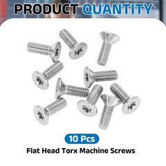 10Pcs M4-0.7 x 12mm Flat Head Torx Machine Screws 304 Stainless Steel