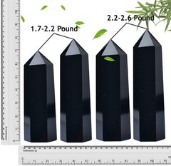 Fzbhro Black Obsidian Towers Large Crystal Point Obelisk 6 Faceted Healing
