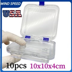 10x Denture False Inlay Teeth Membrane Case Hinged Display Jewelry Box 10x10x4cm