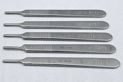 Lot of 5 Pilling 35-2950 #3 Knife Handle 5″, Blades 10, 11, 12 & 15, Germany