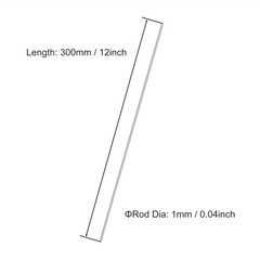 Craft-Ready 10pcs Stainless Steel Round Rods – 1mm x 300mm for Model Engineering