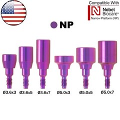 US Dental Nobel Healing Abutment Cap RP NP Compatible Nobel Active ∅3.6/5.0/6.0