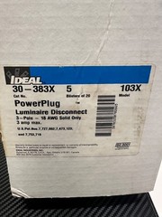 Ideal 30-383X PowerPlug Luminaire Disconnect, Model 103X, 3-Wire, 20 Count