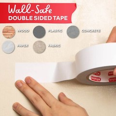 XFasten Double Sided Sticky Tape, Removable, 4-Inches x 20-Yards, Single Roll…