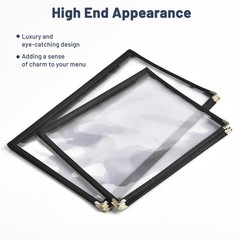 WeChef 8.5 x 11″/8.5 x 14″ Restaurant Menu Covers Book Style 6/8 View