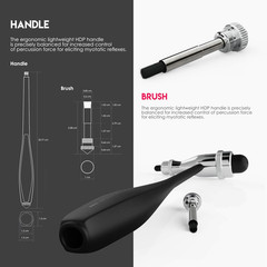 , Tromner Neurological Reflex Hammer with Built-In Brush for Cutaneous and Super