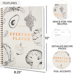 Aesthetic Blank Recipe Book for 100+ Cherished Meals – 8.27 x 10 IN, Beige