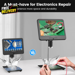 AD210 10.1 Inch LCD Digital Microscope for Adults Soldering Microscope for……