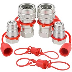1/2″ Hydraulic Quick Connect Coupler ISO 5675 with Dust Caps – Ball Style Connec