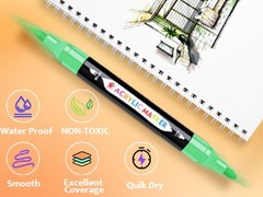 TBC The Crafts 72 Colors Dual Tip Acrylic Paint Markers,Waterproof, Non-Toxic,
