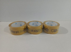 3 Rolls Official eBay Brand Logo Yellow Packing Packaging Tape Shipping 2″ X 75”