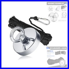 Magnet Fishing Kit 2.4″60 mm 500lb+, Big Strong Rare Earth Fish Magnets Heavy…