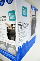 Pen+Gear Paper Shredder 6-Sheet Micro Cut Credit Card, CD, DVD Shredding Machine