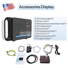 7 Inch Touch Screen Multi-parameter Patient Monitor Portable Vital Sign Monitor