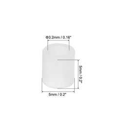 3.2mm ID x 5mm OD x 5mm L Round Spacers Washers, 100 Pack for M3 Screws, White