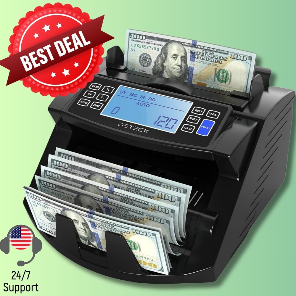 DETECK DT200 Money Counter Machine Bill Counter UV MG IR Detection (refurbished)