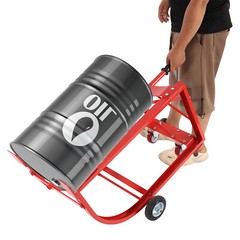 Drum Cradle With 4 Wheels, 55Gal Drum Cradle, 600lbs ,Red for Workshop&Factory