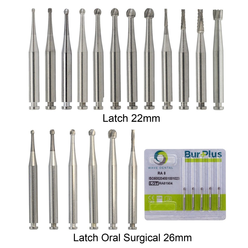Wave Dental Carbide Bur Surgical Bur Round Latch RA 1 2 3 4 5 6 8 For Slow Speed