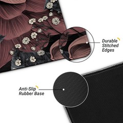 FTSYAD Gaming Mouse Pad, Large 31.5 x 31.5L x 11.8W inches, Brown Flowers