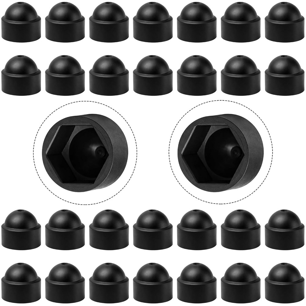 30 PCS M8×14Mm Hex Nut Plastic Screw Head Bolt Covers Caps Dome Plastic Protecti