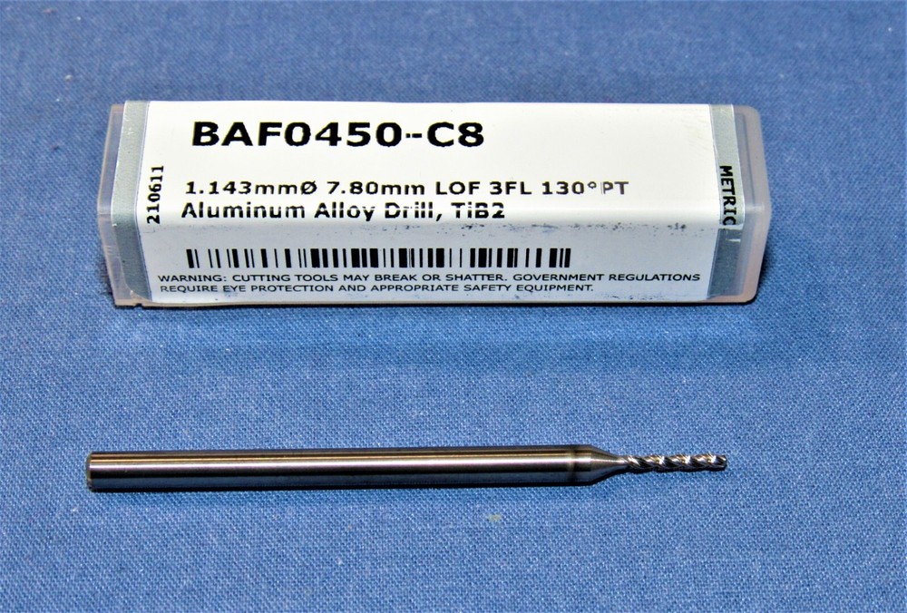 Harvey Tool 1.143mm(0.045″) Dia. 3 flute 7.8mm (.307″) LOC 3mm Shank 3Pcs Lot