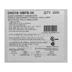 Panduit DNG18-188FB Nylon Female Quick Disconnect 22-18 AWG .187 Tab – 3000 Pack