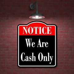 Notice We Are Cash Only BLACK Aluminum Composite Sign