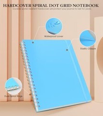 Notebook, Spiral Notebook Journal 8.5” x 11”, A4 Large Dot Grid Dotted Blue