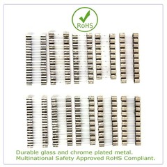 100Pcs 5x20mm Quick Blow Glass Tube Fuse Assorted Kits Fast Action Glass Fuses
