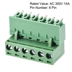 5Sets 6-Pin 5.08mm Pitch Right Angle PCB Screw Terminal Block Connector