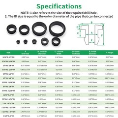 7/8″ Drill Hole, 3/4″ Silicone Top Hat Grommets for Wiring, 0.28″ Groove Widt…
