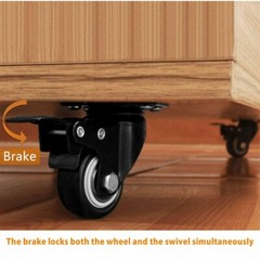 4PCS Heavy Duty Dolly hand truck Caster Wheels With Brake Top Plate 2 Inch