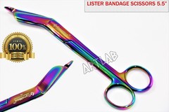 1EA LISTER BANDAGE SCISSORS 5.5″ RAINBOW COLOR PREMIUM ENT INSTRUMENTS MEDICAL