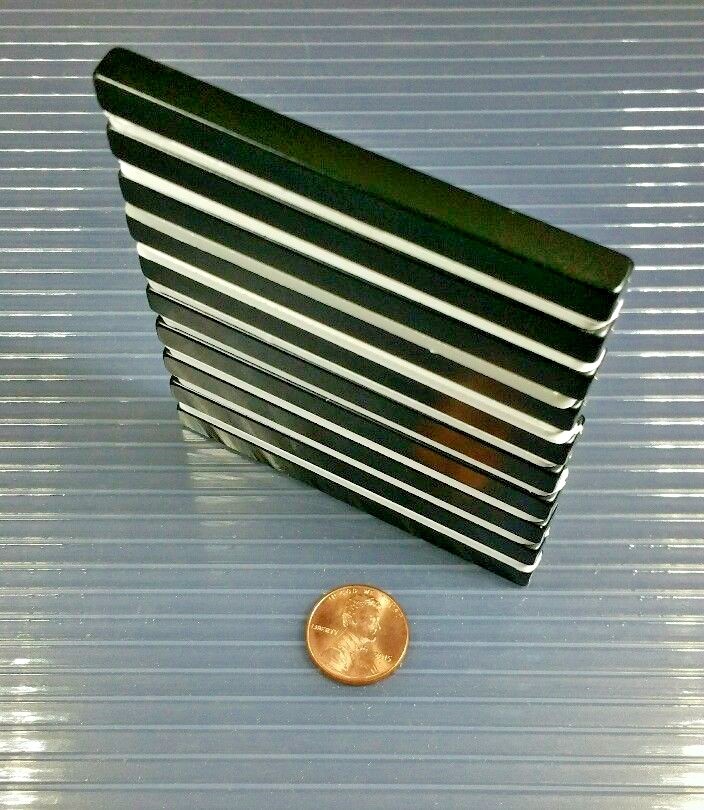 10 Neodymium Bar Block Magnet Strong Rare Earth N42H High Heat Grade 3 x 1/4