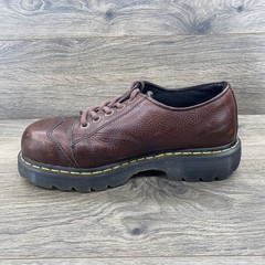 Dr Martens P0313 Industrial Steel Toe Work Shoes Brown Leather Mens