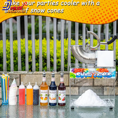 48L Snow Cone Machine 500LB/H Commercial Shaved Ice Machine 300W Electric Ice