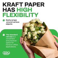 18″ x 14400″ 1200 ft Large Brown Kraft Paper Roll for Packing – Perfect Natur…
