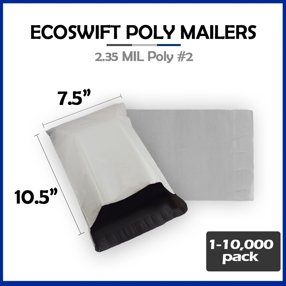 1-10000 7.5×10.5 “EcoSwift” Poly Mailers Envelope Plastic Shipping Bags 2.35 MIL