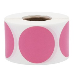 Circle Dot Stickers | 1.5″ inches Round – 500 Pack | Pick One Color