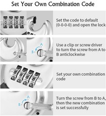 CINCINNO’S 2 Packs 4 Digit Combination Locks Stainless Steel Disc Lock Combo