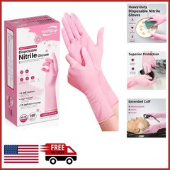Disposable Nitrile Gloves 100 Count Cherry Blossom 12 Inch Cuff Cleaning
