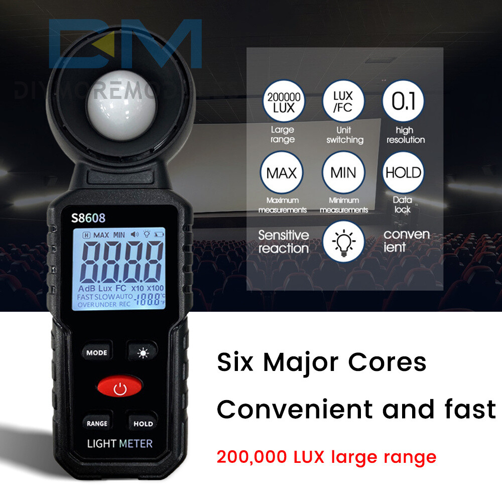 Handheld Digital Light Lux Meter Illuminometer Luminometer Photometer 200000Lux