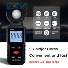 Handheld Digital Light Lux Meter Illuminometer Luminometer Photometer 200000Lux