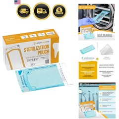 200 3.5 X 5.25 Self Sealing Sterilization Pouches – Autoclave Sterilizer Bags…