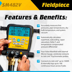 SM482V Wireless 4-Port SMAN Refrigerant Manifold with Vacuum Gauge – Air Conditi