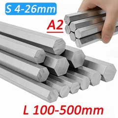 Solid Metal Hexagonal Bar Rod A2 304 Stainless Steel 4mm-26mm Metal Engineering