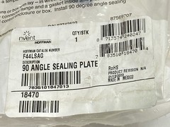 Hoffman F44LSAG Sealing Plate Kit 90-Degree Angle Lay-in 4″ X 4″ 18470